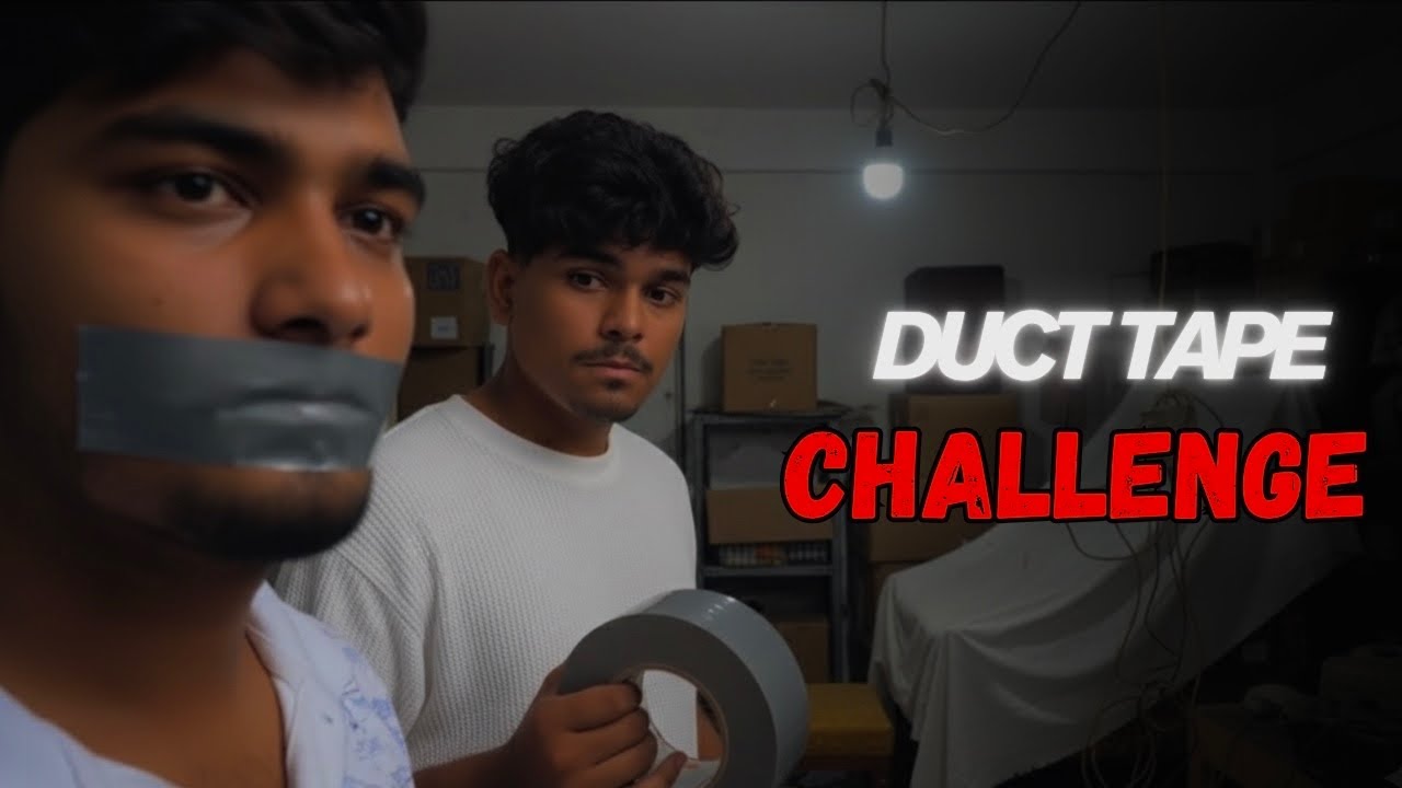 Duct tape challenge on friend 😜 