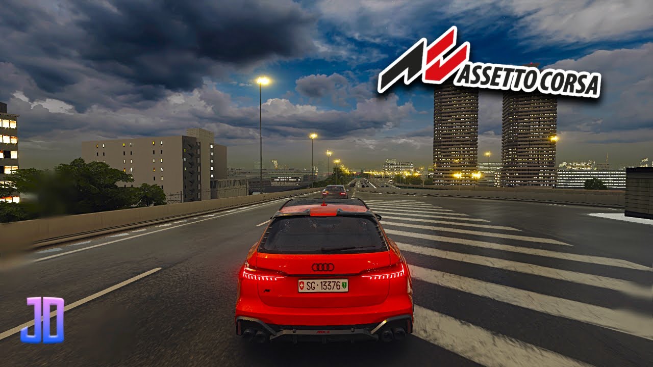 740hp Audi RS6 POV Drive Through Shutoko Expressway Police Mod!! | Assetto Corsa | T300 RS