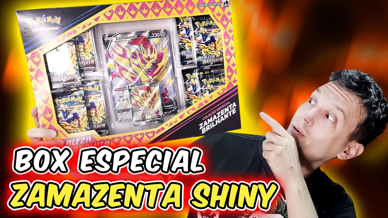 ZAMAZENTA SHINY! ABRI A BOX ESPECIAL DE CARTAS POKEMON | CAPITÃO HUNTER TCG