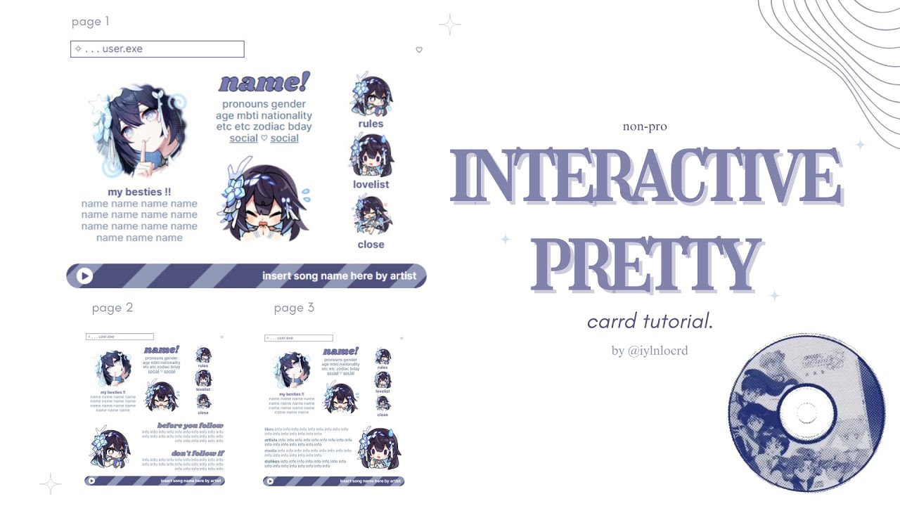 interactive \u0026 pretty carrd tutorial! ⁺ © to the owner