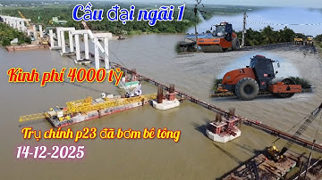 Trà Vinh 84 - cầu đại ngãi 1 trụ chính p23 đã bơm bê tông một lớp.