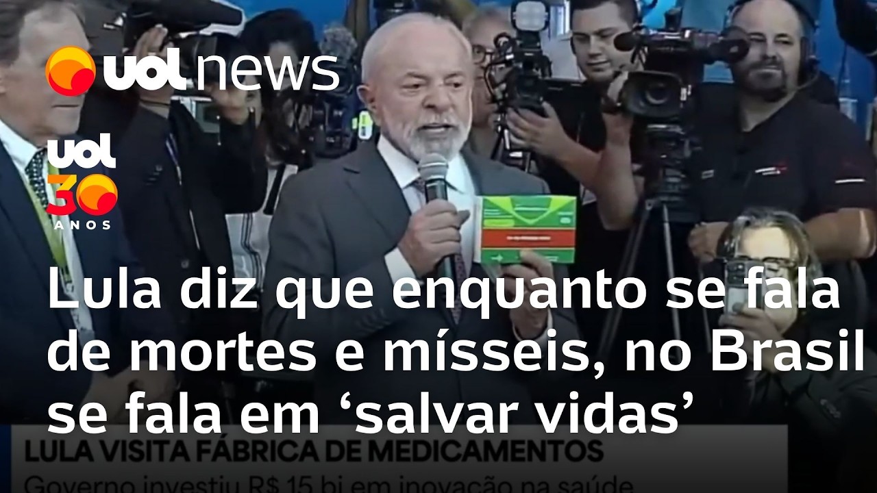 Lula diz que enquanto se fala de mortes, drones e mísseis, no Brasil se fala em 'salvar vidas'