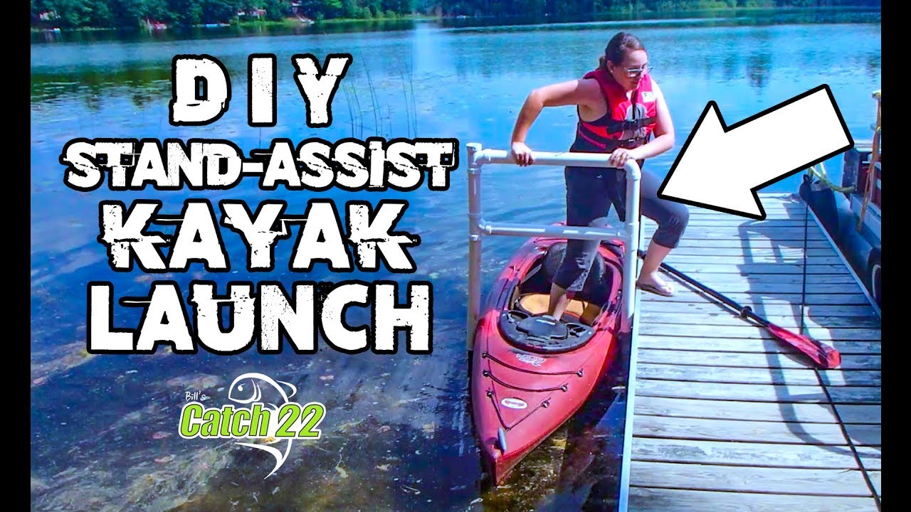 diy stand-assist kayak launch - youtube