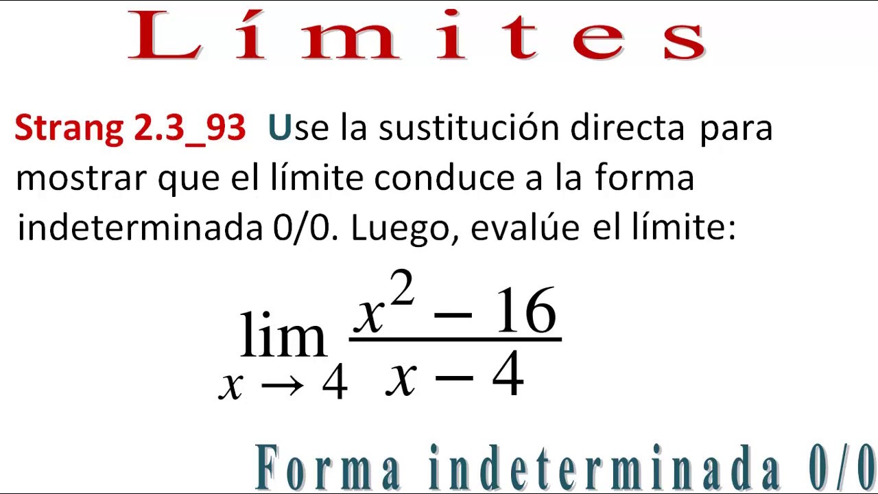 Calculo De Limites Forma Indeterminada Calculo De Una Variable Pfm | My ...