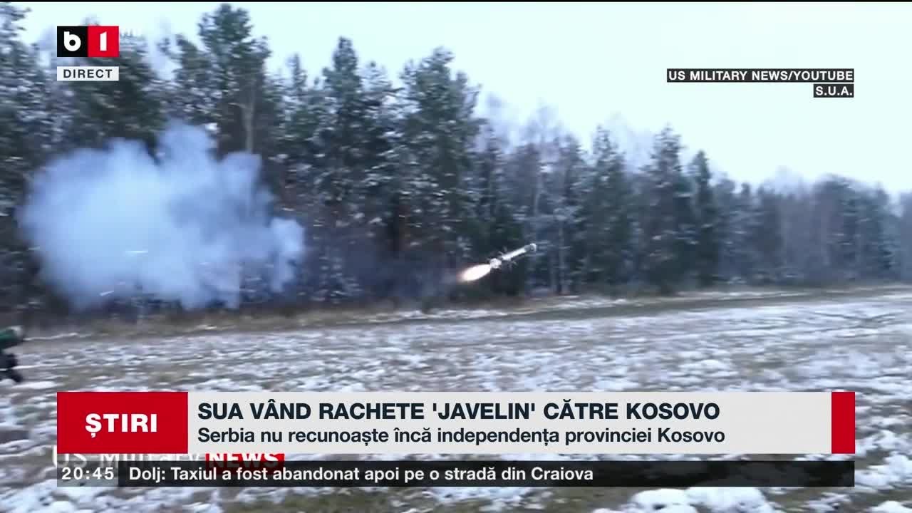 SUA VÂND RACHTE„JAVELIN” CĂTRE KOSOVO. Știri B1TV_12 IAN. 2024 YouTube