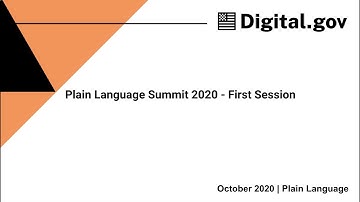 Plain Language Summit 2020 - First Session
