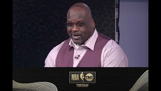 Shaq Rocks a New Hairstlye after Losing a Bet to D-Wade | NBA on TNT