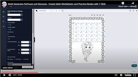 Math Generator Software and Bonuses - Create Math Worksheets and Practice Books with 1 Click