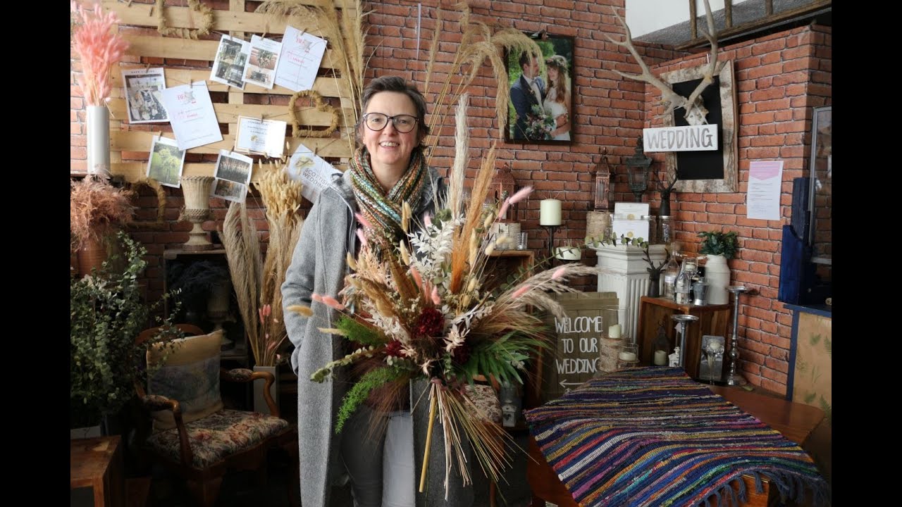 Dried Flower Wedding Bouquet by Blairgowrie florist Jillian Page of