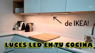 Como instalar luces led en la cocina. Luces Skydrag de Ikea con interruptor Tradfri. Configuración