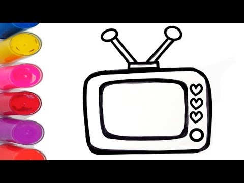 Cute TV coloring and drawing for Kids, Toddlers | Piko Toy Art - YouTube