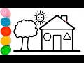 HOW TO DRAW A HOUSE EASY | Simple House Drawing for Kids | Beautiful House Drawing