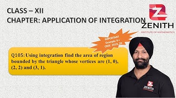 Using integration find the area of region bounded by the triangle whose vertices are (1, 0).........
