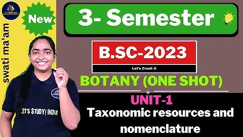 Taxonomy Resources And Nomenclature One Shot | B.Sc. Botany 3rd Semester | Swati Ma