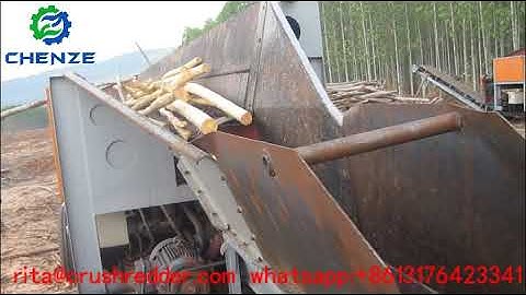 mobile debarker and disc wood chipper line running in Tailand