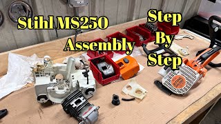 Assembling a Stihl MS250.