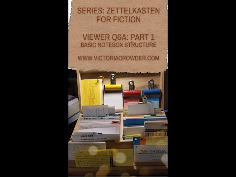 Zettelkasten for Fiction, Q&A, Part 1 - Basic Notebox Structure