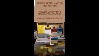 Zettelkasten for Fiction, Q&A, Part 1 - Basic Notebox Structure