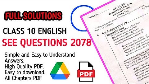 SEE English question paper 2078 with answers 🔥
