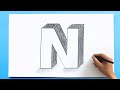 3d letter drawing  n