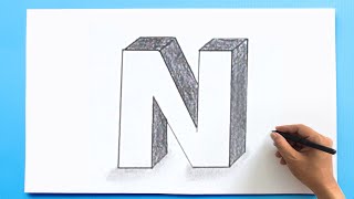 3d letter drawing n