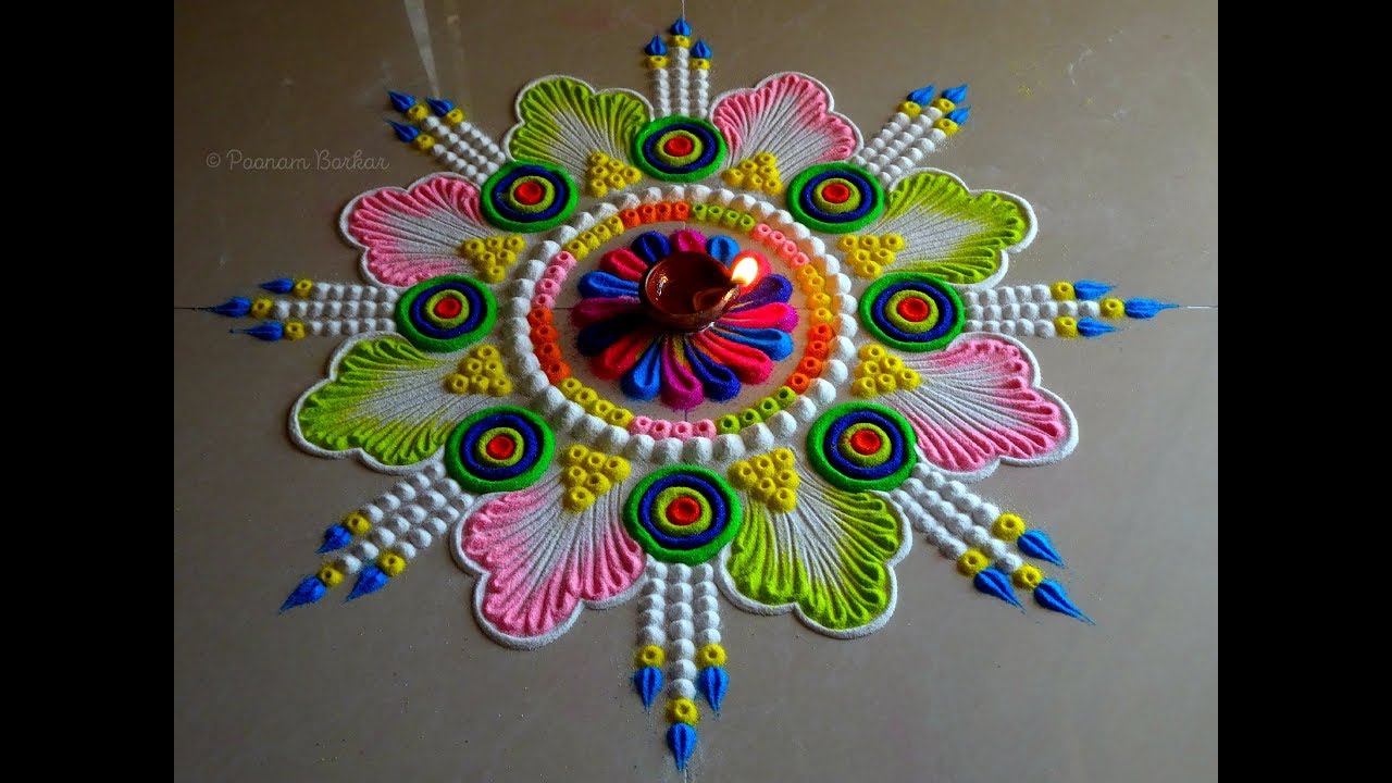 Small, simple yet beautiful rangoli using bangles | Easy and ...