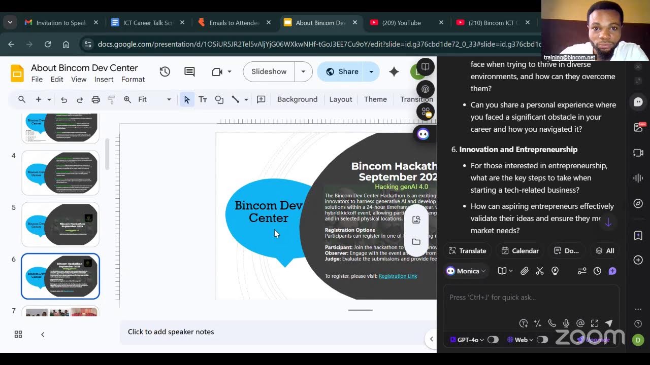 Bincom ICT Career Talk:  How to Thrive Anywhere, and Succeed Everywhere