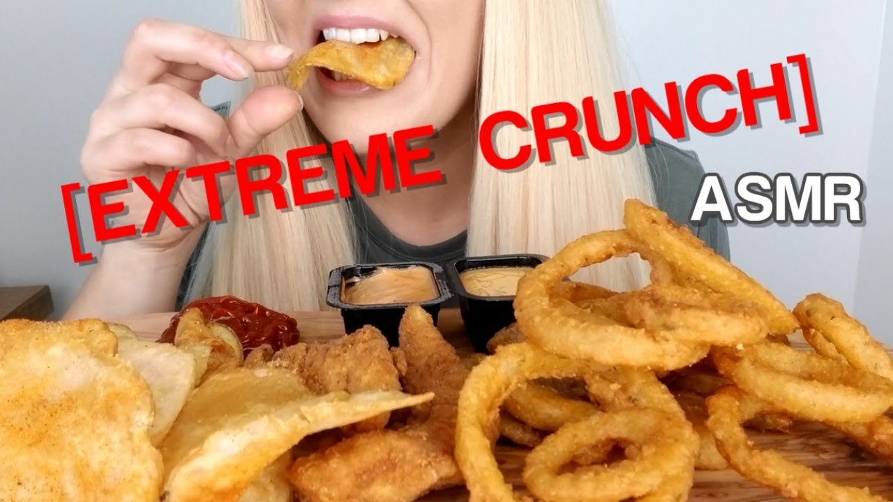 [EXTREME CRUNCH ASMR] ZAXBY'S ONION RINGS TATER CHIPS CHICKEN
