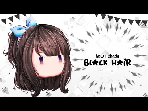 How i shade Black Hair (gacha edit)