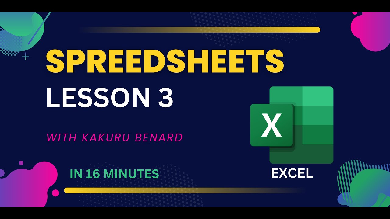 ⁣Spreadsheet Excel Lesson 3