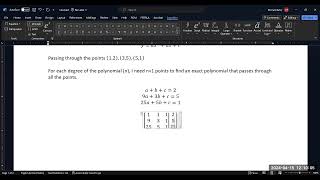 Finding an Interpolating Polynomial