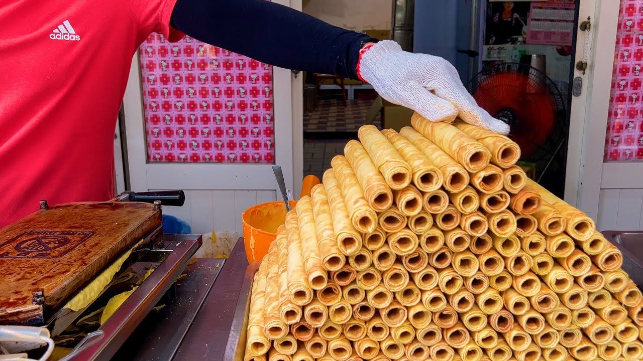 Amazing Egg Rolls Tower! Over 1,000 Made Everyday! / 又香又脆！傳統手工蛋捲 - Taiwanese Street Food