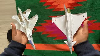 Eurofighter Typhoon and Su 30 papercraft Ojimak can fly 
