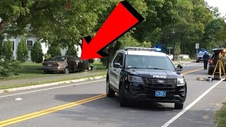 CRASHING MY DADS CAR INTO A TREE FOR A YOUTUBE VIDEO....