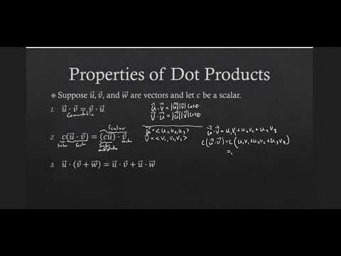 13 3 5 Properties of the Dot Product - YouTube