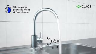 CEX9-U Installation du chauffe-eau instantané (230 V) sous l’évier de cuisine