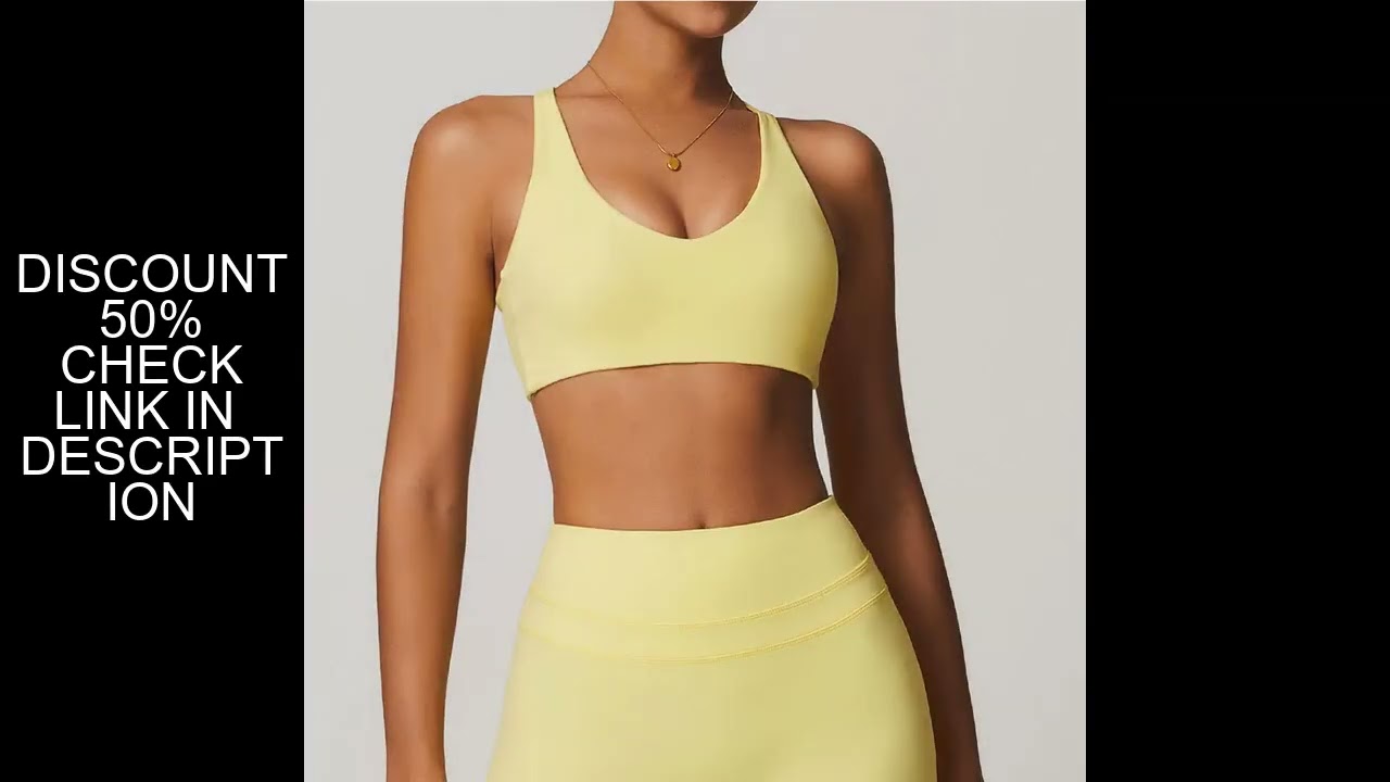 JUREN Sports Bra Women Fitness Bra Halter Sports Underwear Naked Feel Sexy Yoga Gym Push Up Workout