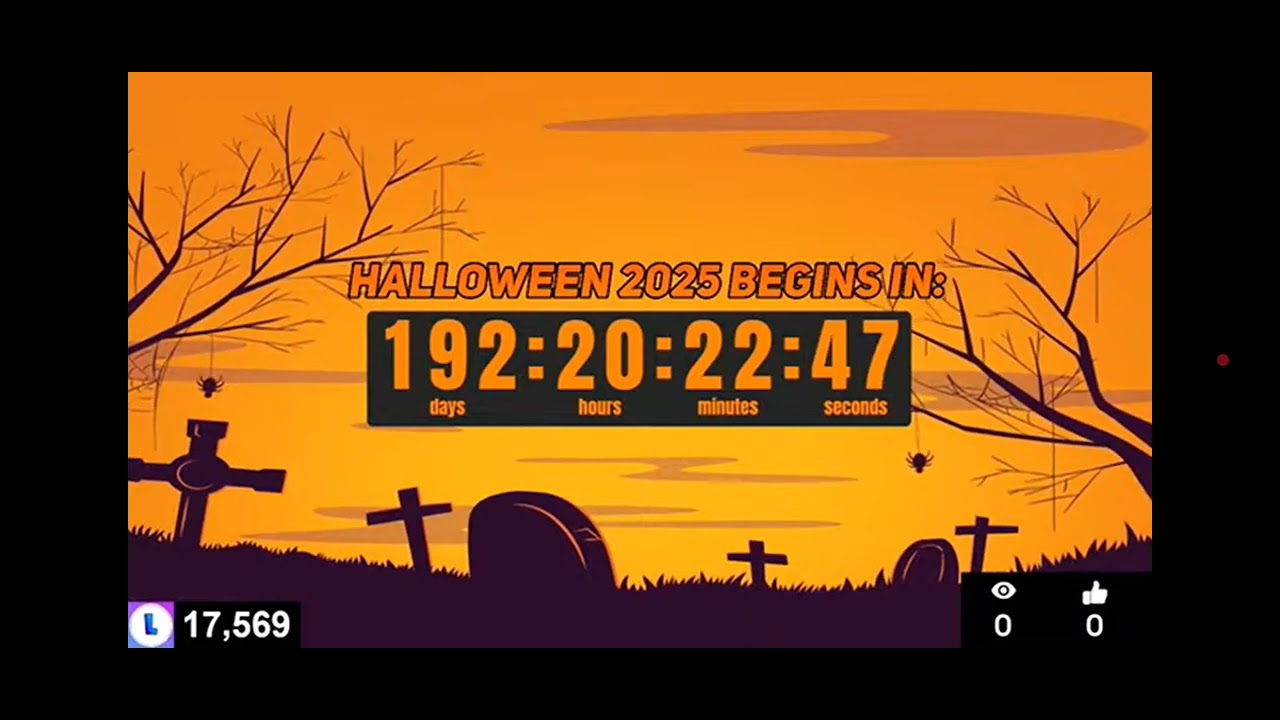 First Minutes of "🎃HALLOWEEN 🎃COUNTDOWN 2025 LIVE🔴24/7, How Many Days Till Halloween?