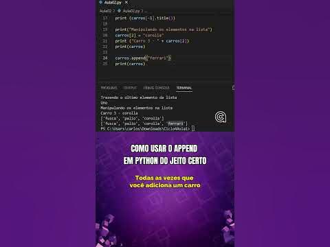 COMO USAR O APPEND EM PYTHON DO JEITO CERTO #shorts - YouTube