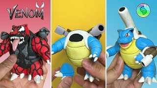 Making Pokemon - Blastoise, Mega Blastoise, Venom Blastoise| (Squirtle line) Clay Art