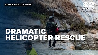 WATCH: Dramatic helicopter rescue of injured hiker at treacherous Narrows in Zion National Park