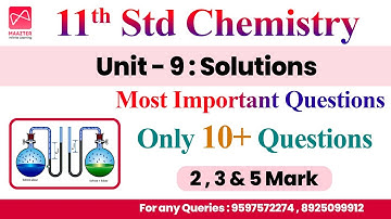 11th Std Chemistry | Unit -09 | Most Important Questions | Only 18 Questions | Public Centum Plan