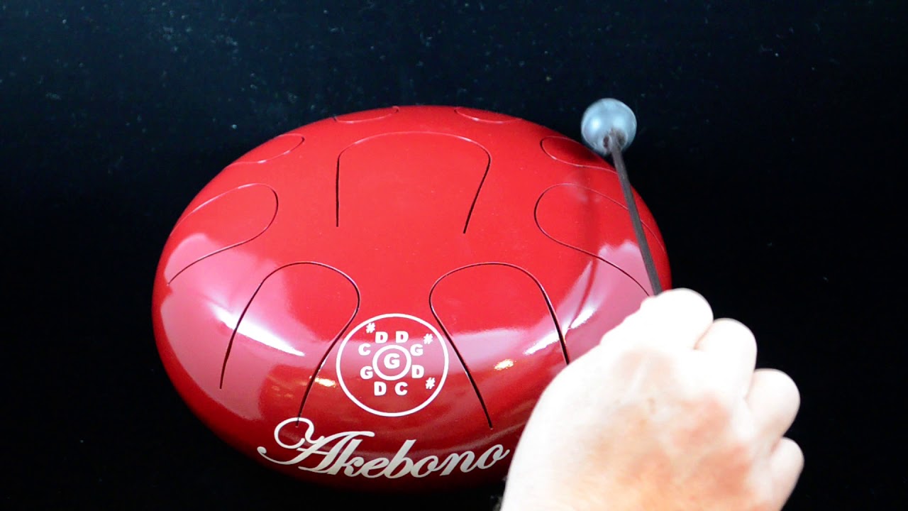 「ティアラ」ハッピードラム　（メーカー、アケボノ） Happy Steel Tongue Drum 9 Note Akebono Red - YouTube