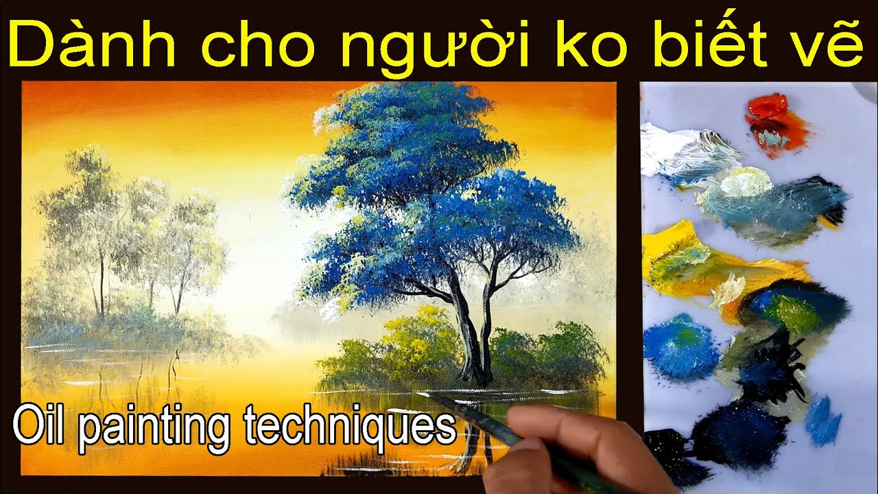 Basic oil painting technique/ for beginners/ Simple picture/ Anyone can