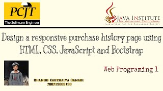Design a responsive purchase history page using HTML, CSS, JavaScript and Bootstrap | WP 01 | 35