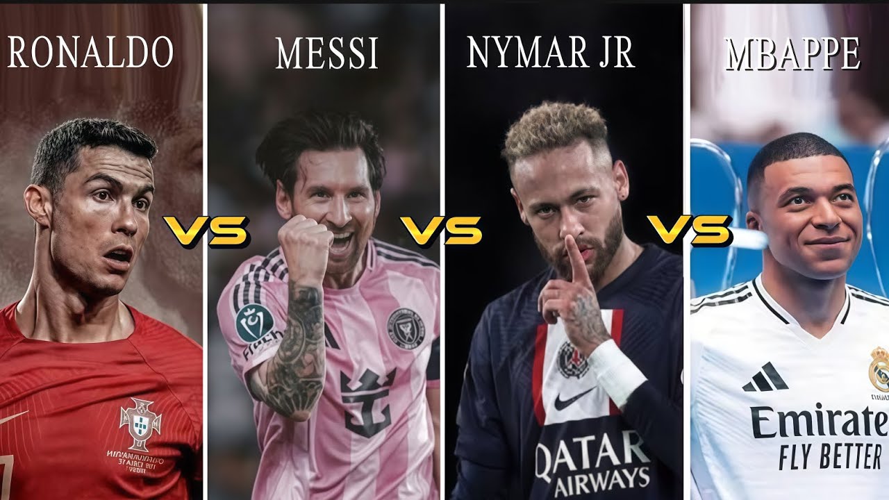 Comparison : "Ronaldo vs Messi vs Neymar vs Mbappe | Who's the Best ...