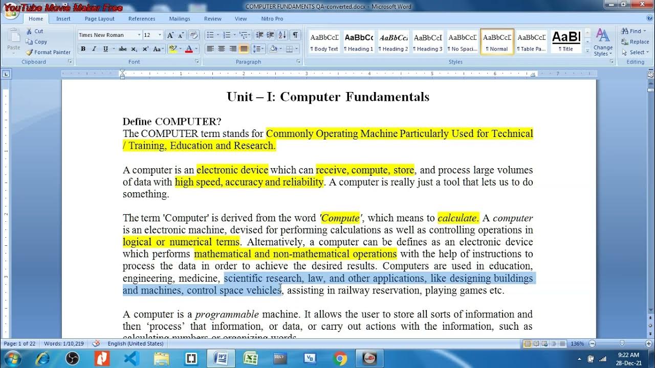 Computer Fundamentals Basic Definition Video1 - YouTube
