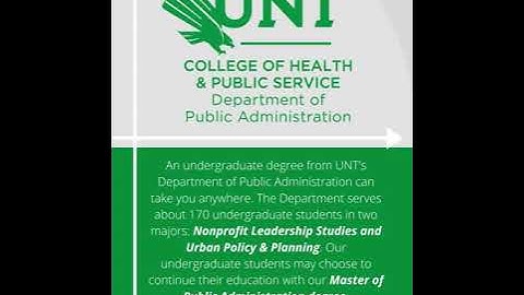 UNTHPS: Preparing leaders through Nonprofit Leadership Studies, Urban Policy & Planning & an MPA