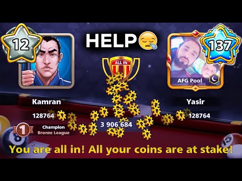 Level 12 Vs Level 137 😭 ZERO to 4000000 Coins - Table All in 8 ball pool - GamingWithK 8 ball pool