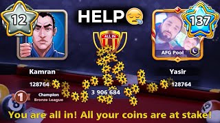 Level 12 Vs Level 137 😭 ZERO to 4000000 Coins - Table All in 8 ball pool - GamingWithK 8 ball pool screenshot 3